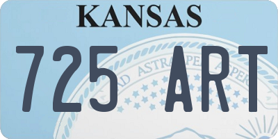 KS license plate 725ART