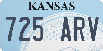 KS license plate 725ARV