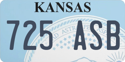 KS license plate 725ASB