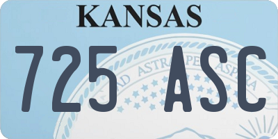 KS license plate 725ASC