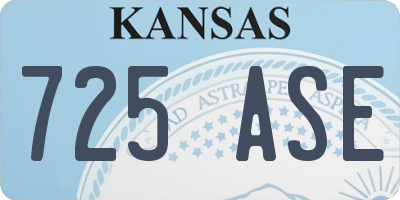 KS license plate 725ASE