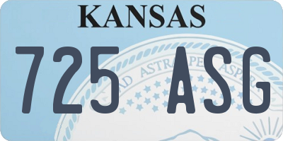 KS license plate 725ASG