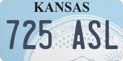 KS license plate 725ASL