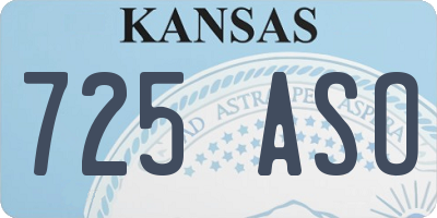 KS license plate 725ASO