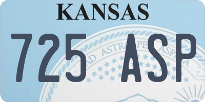 KS license plate 725ASP