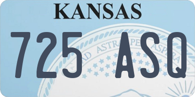 KS license plate 725ASQ