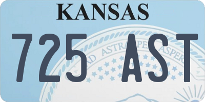 KS license plate 725AST