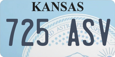KS license plate 725ASV