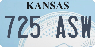 KS license plate 725ASW
