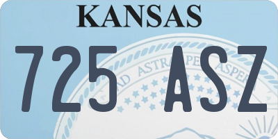 KS license plate 725ASZ