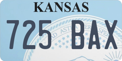 KS license plate 725BAX