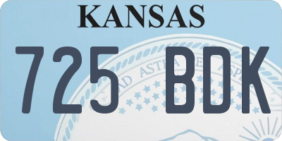 KS license plate 725BDK
