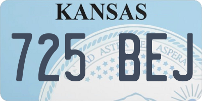 KS license plate 725BEJ