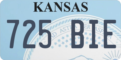 KS license plate 725BIE