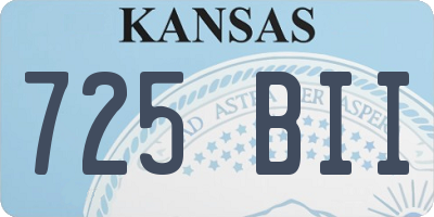 KS license plate 725BII