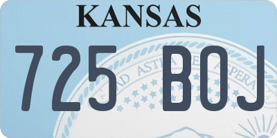 KS license plate 725BOJ