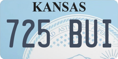 KS license plate 725BUI