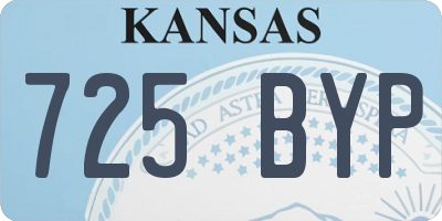 KS license plate 725BYP