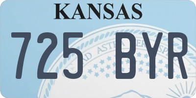 KS license plate 725BYR