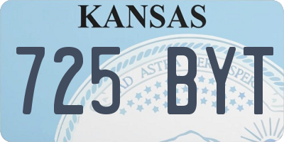 KS license plate 725BYT