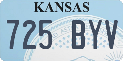 KS license plate 725BYV