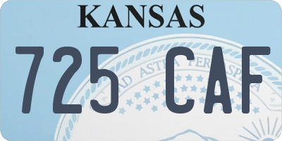 KS license plate 725CAF
