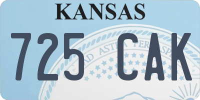 KS license plate 725CAK