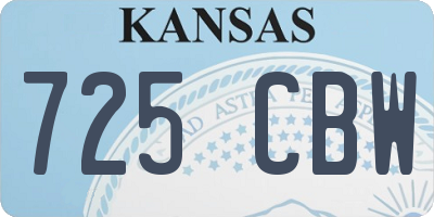 KS license plate 725CBW