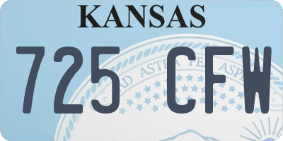 KS license plate 725CFW