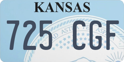 KS license plate 725CGF