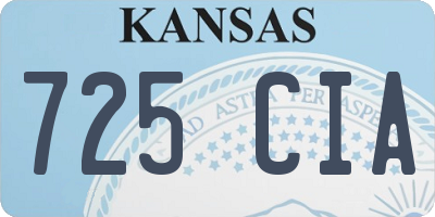 KS license plate 725CIA