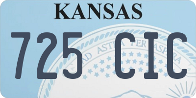 KS license plate 725CIC
