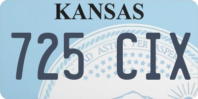 KS license plate 725CIX