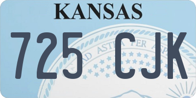 KS license plate 725CJK