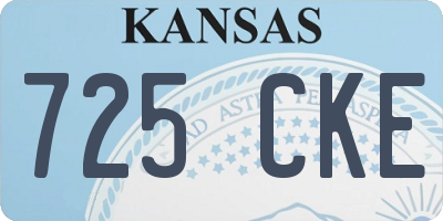 KS license plate 725CKE