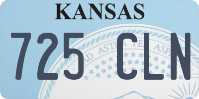 KS license plate 725CLN
