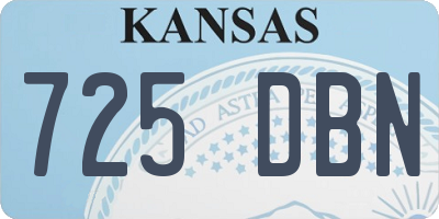 KS license plate 725DBN