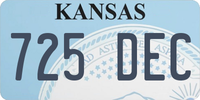 KS license plate 725DEC