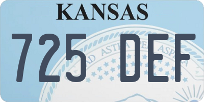 KS license plate 725DEF