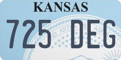 KS license plate 725DEG