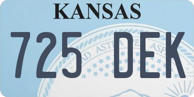KS license plate 725DEK