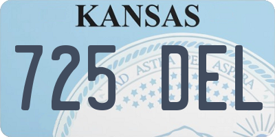 KS license plate 725DEL