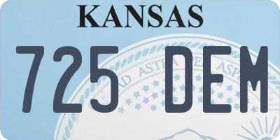 KS license plate 725DEM