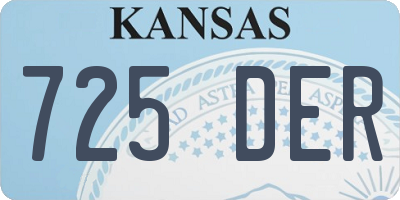 KS license plate 725DER