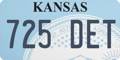 KS license plate 725DET