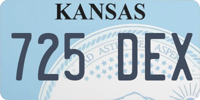 KS license plate 725DEX