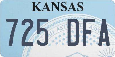 KS license plate 725DFA
