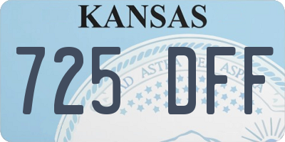 KS license plate 725DFF