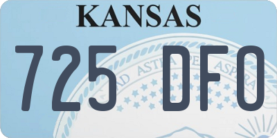 KS license plate 725DFO