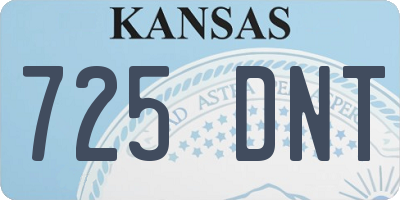 KS license plate 725DNT